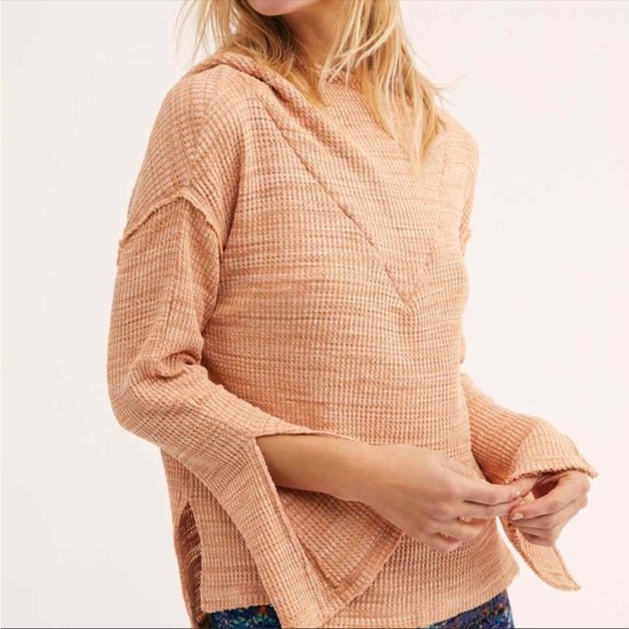 Free People Tops - Free People Beach Erica Hoodie Pullover Top Waffle Knit Size medium